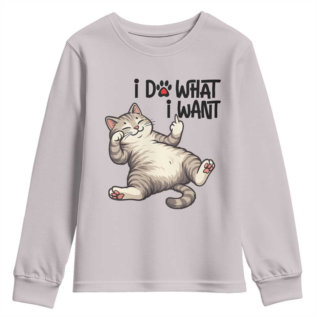 Cat Lover Youth Sweatshirt Funny I Do What I Want - Wonder Print Shop