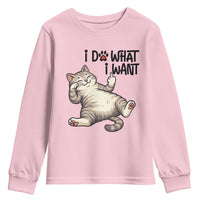 Cat Lover Youth Sweatshirt Funny I Do What I Want - Wonder Print Shop