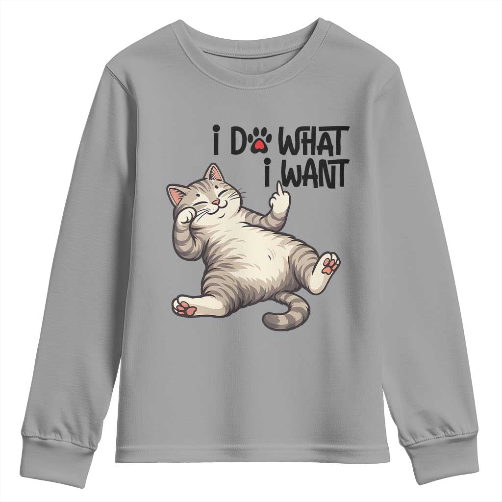 Cat Lover Youth Sweatshirt Funny I Do What I Want - Wonder Print Shop