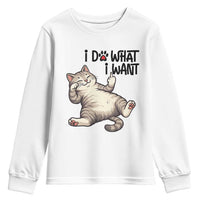 Cat Lover Youth Sweatshirt Funny I Do What I Want - Wonder Print Shop