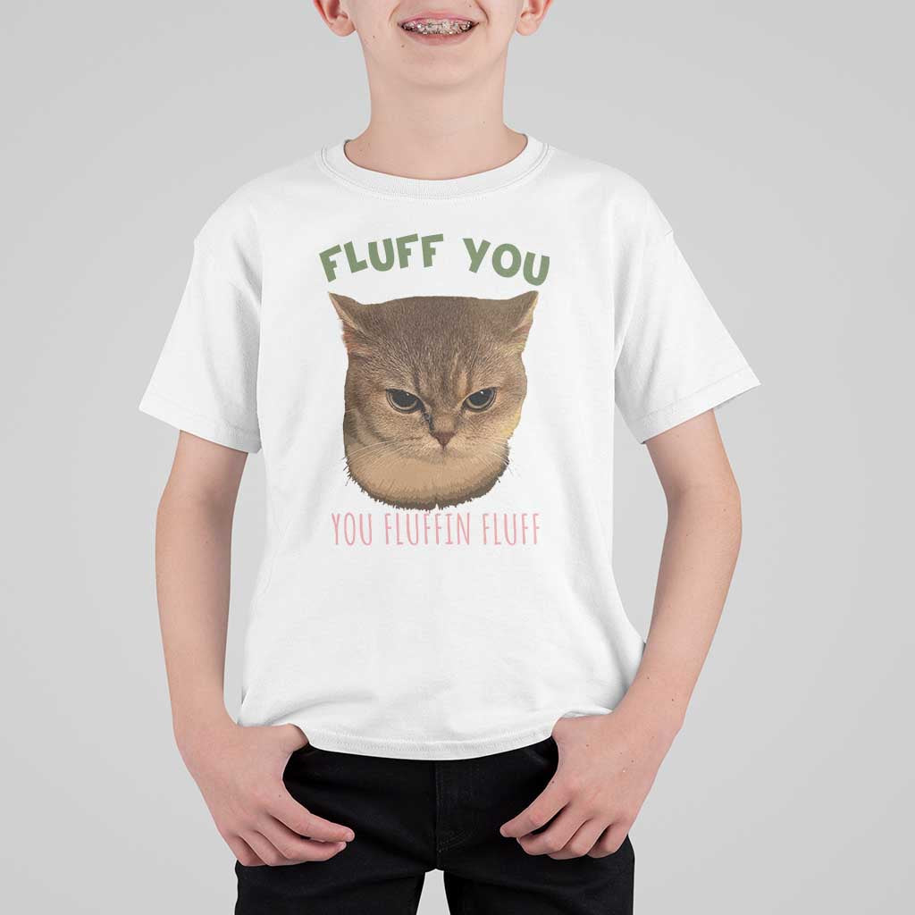 Cat Meme T Shirt For Kid Funny Fluff You You Fluffin Fluff Cat Lover - Wonder Print Shop