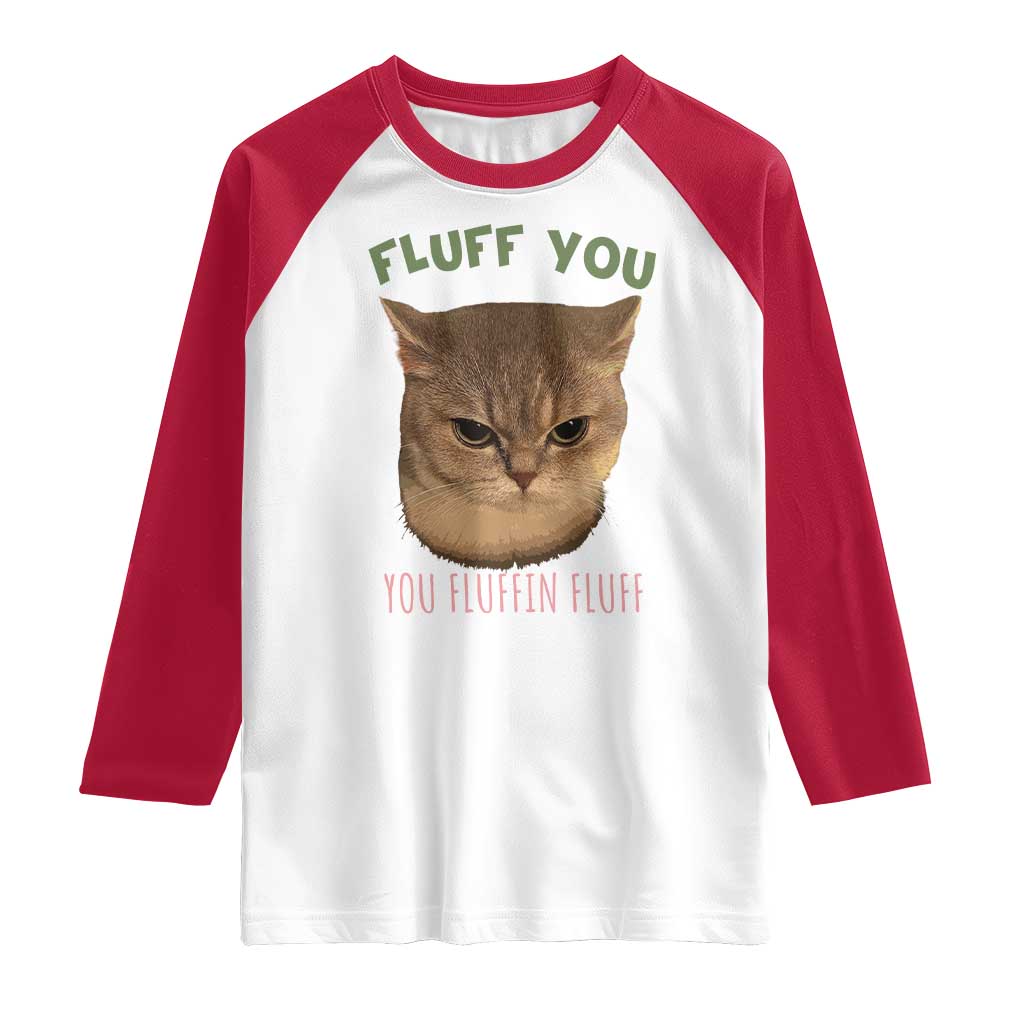 Cat Meme Raglan Shirt Funny Fluff You You Fluffin Fluff Cat Lover - Wonder Print Shop