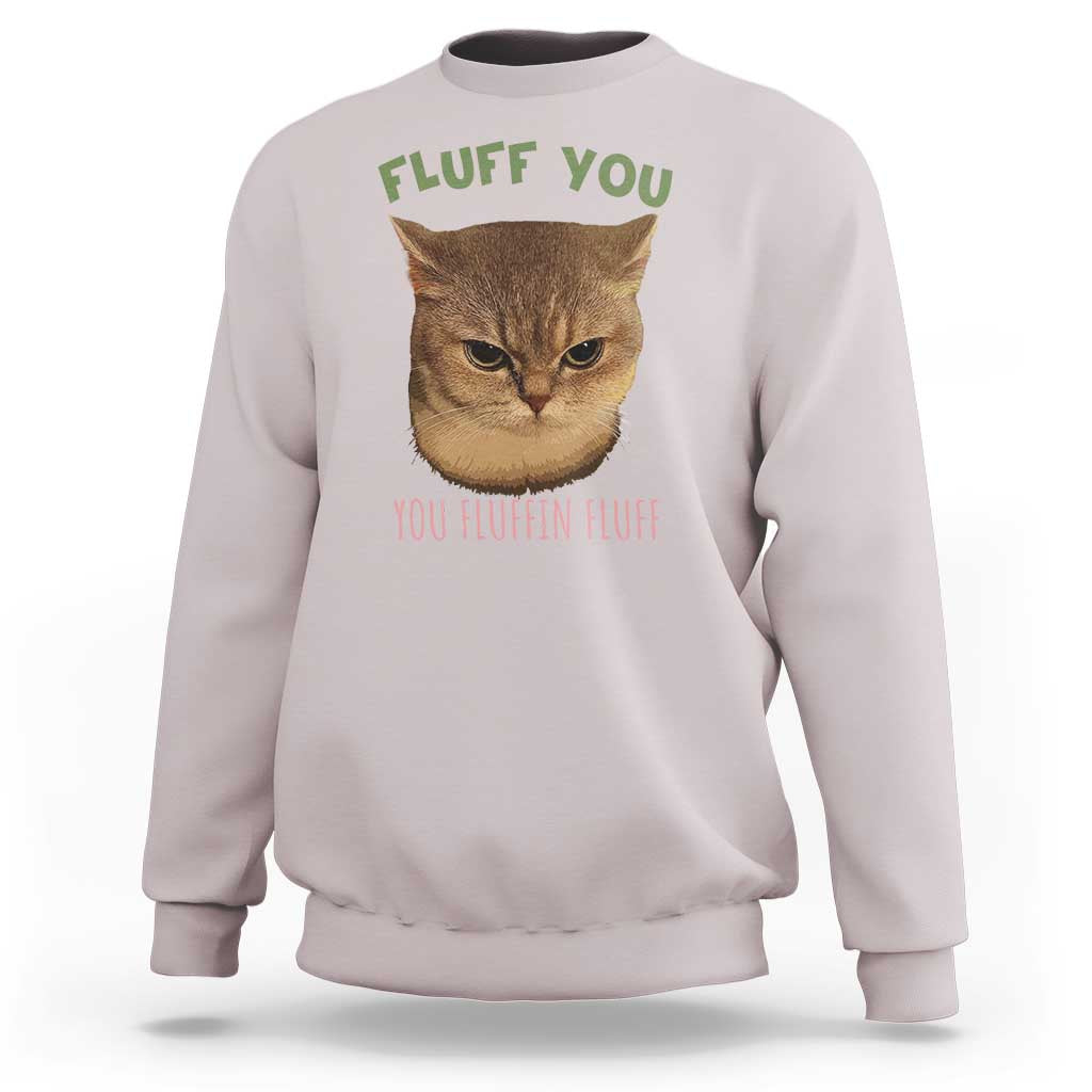 Cat Meme Sweatshirt Funny Fluff You You Fluffin Fluff Cat Lover - Wonder Print Shop