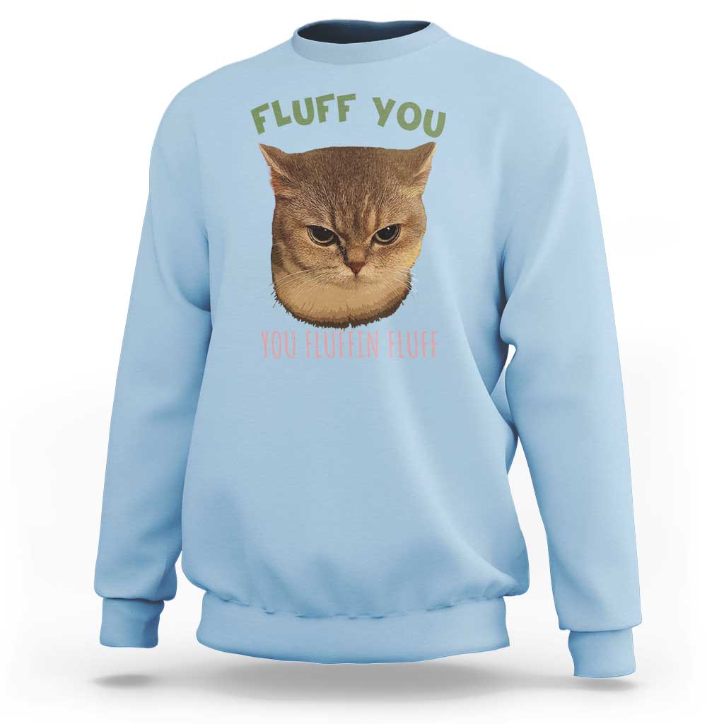 Cat Meme Sweatshirt Funny Fluff You You Fluffin Fluff Cat Lover - Wonder Print Shop