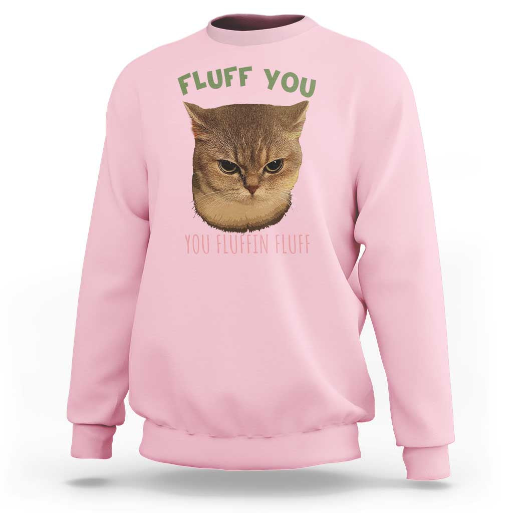 Cat Meme Sweatshirt Funny Fluff You You Fluffin Fluff Cat Lover - Wonder Print Shop