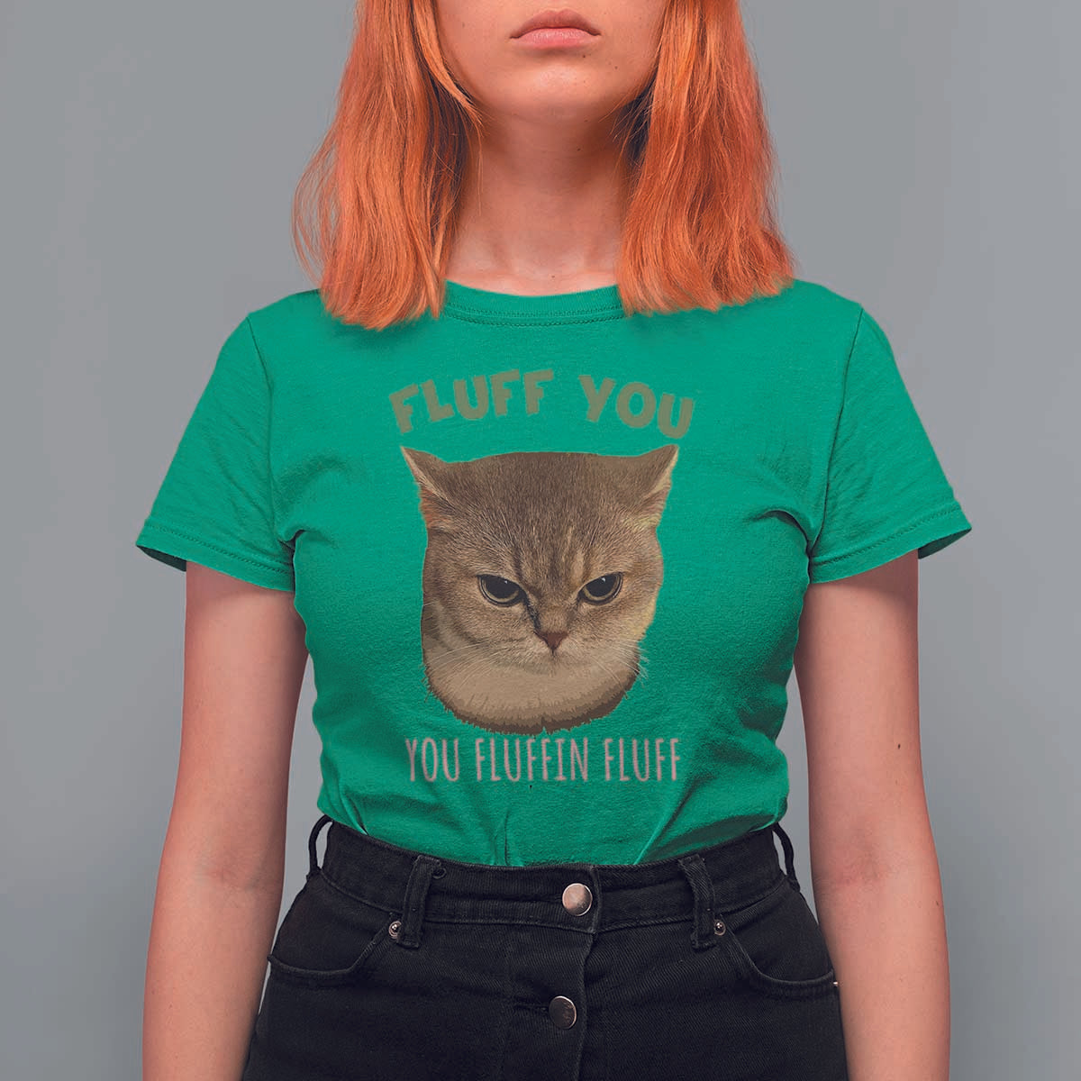 Cat Meme T Shirt For Women Funny Fluff You You Fluffin Fluff Cat Lover - Wonder Print Shop