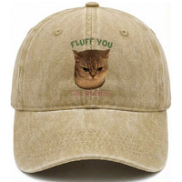 Cat Meme Washed Cotton Baseball Cap Funny Fluff You You Fluffin Fluff Cat Lover