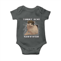 Tummy Ache Survivor Baby Onesie Cat Meme Humor Gift - Wonder Print Shop