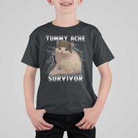 Tummy Ache Survivor T Shirt For Kid Cat Meme Humor Gift - Wonder Print Shop