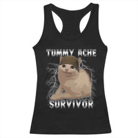 Tummy Ache Survivor Racerback Tank Top Cat Meme Humor Gift - Wonder Print Shop