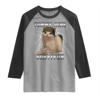 Tummy Ache Survivor Raglan Shirt Cat Meme Humor Gift - Wonder Print Shop
