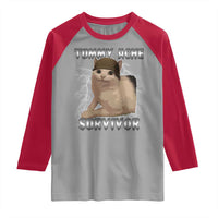 Tummy Ache Survivor Raglan Shirt Cat Meme Humor Gift - Wonder Print Shop