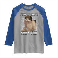 Tummy Ache Survivor Raglan Shirt Cat Meme Humor Gift - Wonder Print Shop