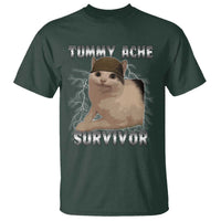 Tummy Ache Survivor T Shirt Cat Meme Humor Gift - Wonder Print Shop