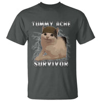 Tummy Ache Survivor T Shirt Cat Meme Humor Gift - Wonder Print Shop