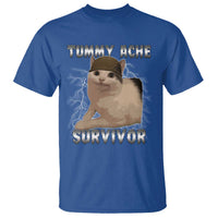 Tummy Ache Survivor T Shirt Cat Meme Humor Gift - Wonder Print Shop