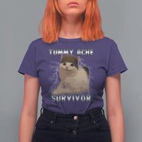 Tummy Ache Survivor T Shirt For Women Cat Meme Humor Gift - Wonder Print Shop