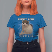 Tummy Ache Survivor T Shirt For Women Cat Meme Humor Gift - Wonder Print Shop