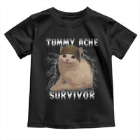 Tummy Ache Survivor Toddler T Shirt Cat Meme Humor Gift - Wonder Print Shop