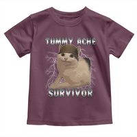 Tummy Ache Survivor Toddler T Shirt Cat Meme Humor Gift - Wonder Print Shop