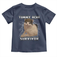 Tummy Ache Survivor Toddler T Shirt Cat Meme Humor Gift - Wonder Print Shop