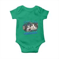 Tummy Ache Survivor Baby Onesie Funny Cat Meme For Cat Lover - Wonder Print Shop