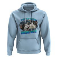 Tummy Ache Survivor Hoodie Funny Cat Meme For Cat Lover - Wonder Print Shop