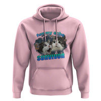 Tummy Ache Survivor Hoodie Funny Cat Meme For Cat Lover - Wonder Print Shop