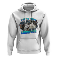 Tummy Ache Survivor Hoodie Funny Cat Meme For Cat Lover - Wonder Print Shop