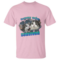 Tummy Ache Survivor T Shirt Funny Cat Meme For Cat Lover - Wonder Print Shop