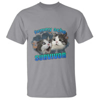 Tummy Ache Survivor T Shirt Funny Cat Meme For Cat Lover - Wonder Print Shop