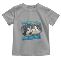 Tummy Ache Survivor Toddler T Shirt Funny Cat Meme For Cat Lover - Wonder Print Shop