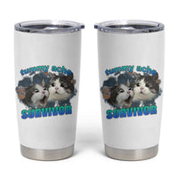 Tummy Ache Survivor Tumbler Cup Funny Cat Meme For Cat Lover
