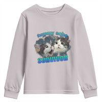 Tummy Ache Survivor Youth Sweatshirt Funny Cat Meme For Cat Lover - Wonder Print Shop