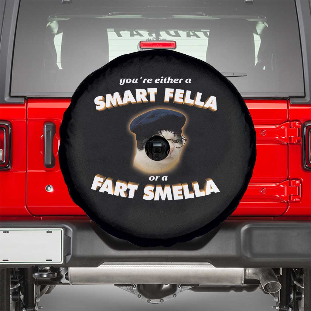 Funny Cat Farts Meme Spare Tire Cover You're Either A Smart Fella Or A Fart Smella - Wonder Print Shop