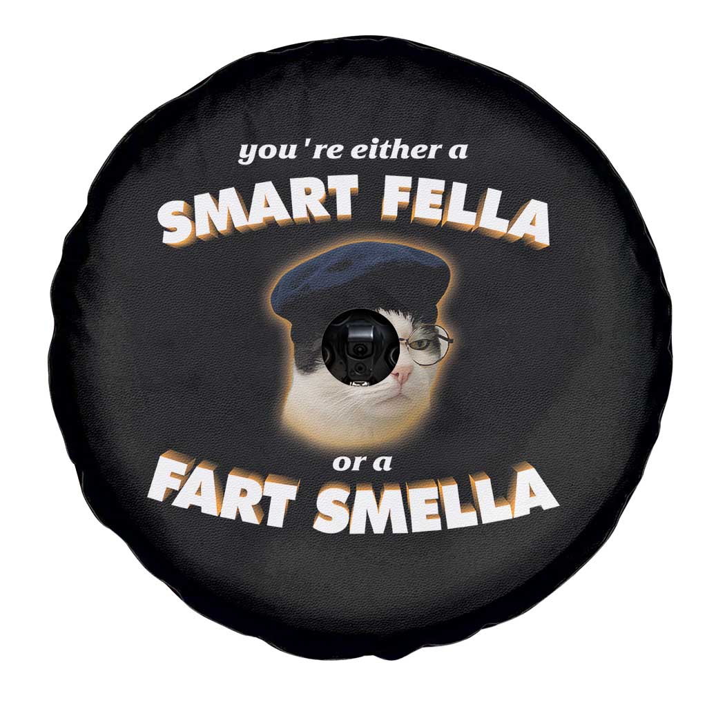 Funny Cat Farts Meme Spare Tire Cover You're Either A Smart Fella Or A Fart Smella - Wonder Print Shop