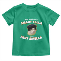 Funny Cat Farts Meme Toddler T Shirt You're Either A Smart Fella Or A Fart Smella - Wonder Print Shop