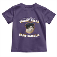 Funny Cat Farts Meme Toddler T Shirt You're Either A Smart Fella Or A Fart Smella - Wonder Print Shop