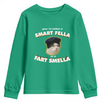 Funny Cat Farts Meme Youth Sweatshirt You're Either A Smart Fella Or A Fart Smella - Wonder Print Shop