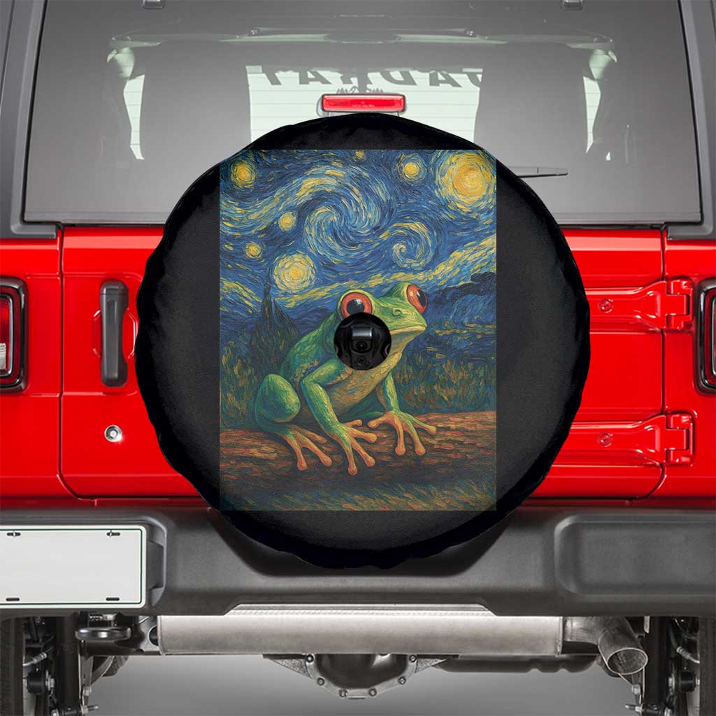 Funny Frog Spare Tire Cover Van Gogh Style Starry Night - Wonder Print Shop