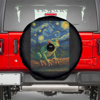 Funny Frog Spare Tire Cover Van Gogh Style Starry Night - Wonder Print Shop