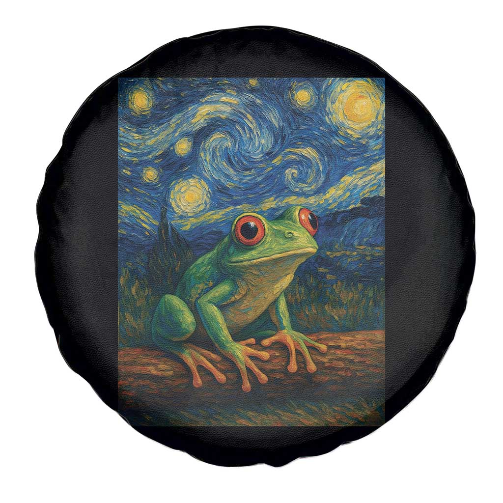 Funny Frog Spare Tire Cover Van Gogh Style Starry Night - Wonder Print Shop