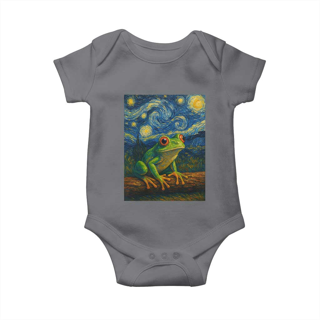 Funny Frog Baby Onesie Van Gogh Style Starry Night - Wonder Print Shop
