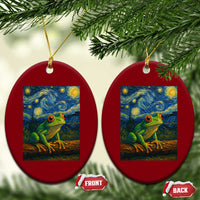 Funny Frog Ceramic Ornament Van Gogh Style Starry Night - Wonder Print Shop