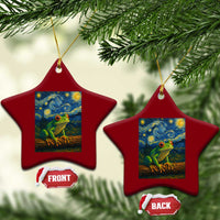 Funny Frog Ceramic Ornament Van Gogh Style Starry Night - Wonder Print Shop