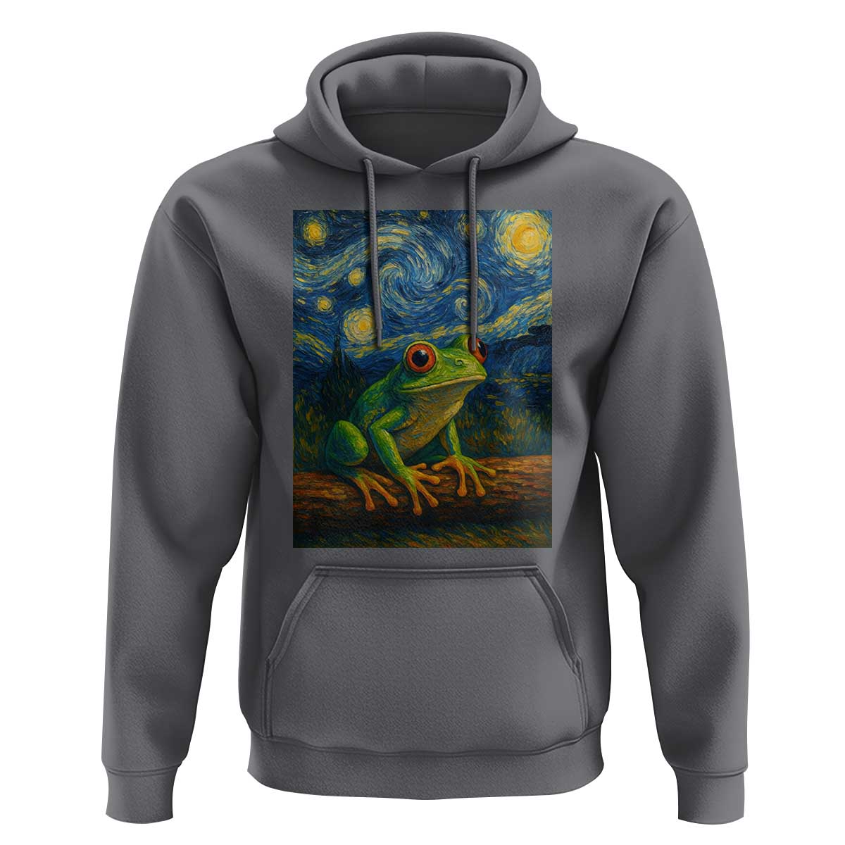 Funny Frog Hoodie Van Gogh Style Starry Night - Wonder Print Shop