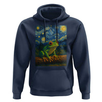 Funny Frog Hoodie Van Gogh Style Starry Night - Wonder Print Shop