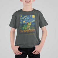 Funny Frog T Shirt For Kid Van Gogh Style Starry Night - Wonder Print Shop