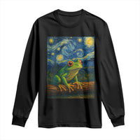 Funny Frog Long Sleeve Shirt Van Gogh Style Starry Night - Wonder Print Shop