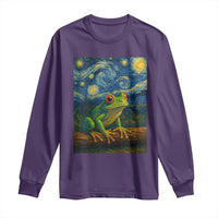Funny Frog Long Sleeve Shirt Van Gogh Style Starry Night - Wonder Print Shop